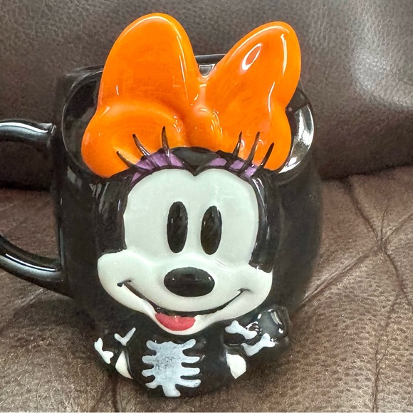 Minnie Mouse Skeleton Hand Painted Disney Halloween Mug - Picture 2 of 9
